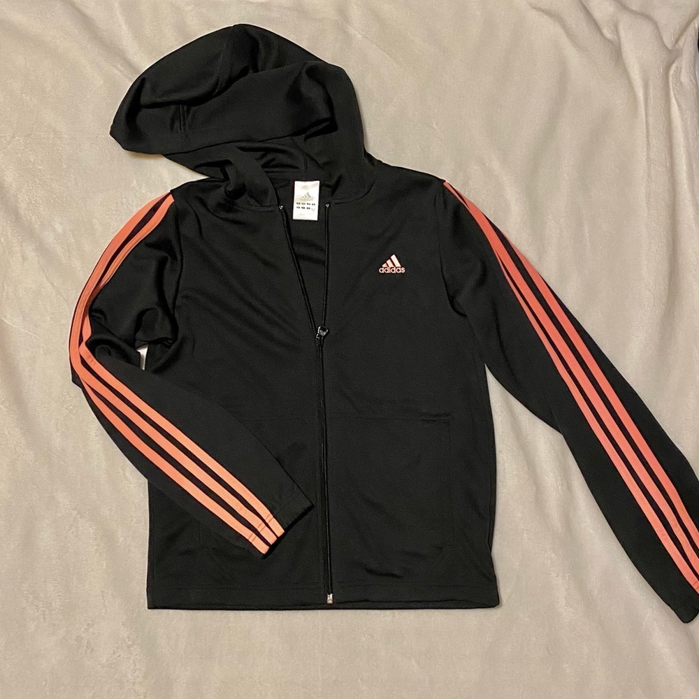 COPY - Adidas Pink and Black Three-Striped Track Jacket